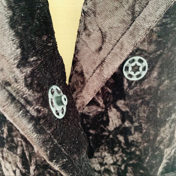 Jerry T Wide Lapel Crushed Velvet Vest Blk Sz S EC - Picture 5 of 13